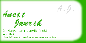 anett jamrik business card